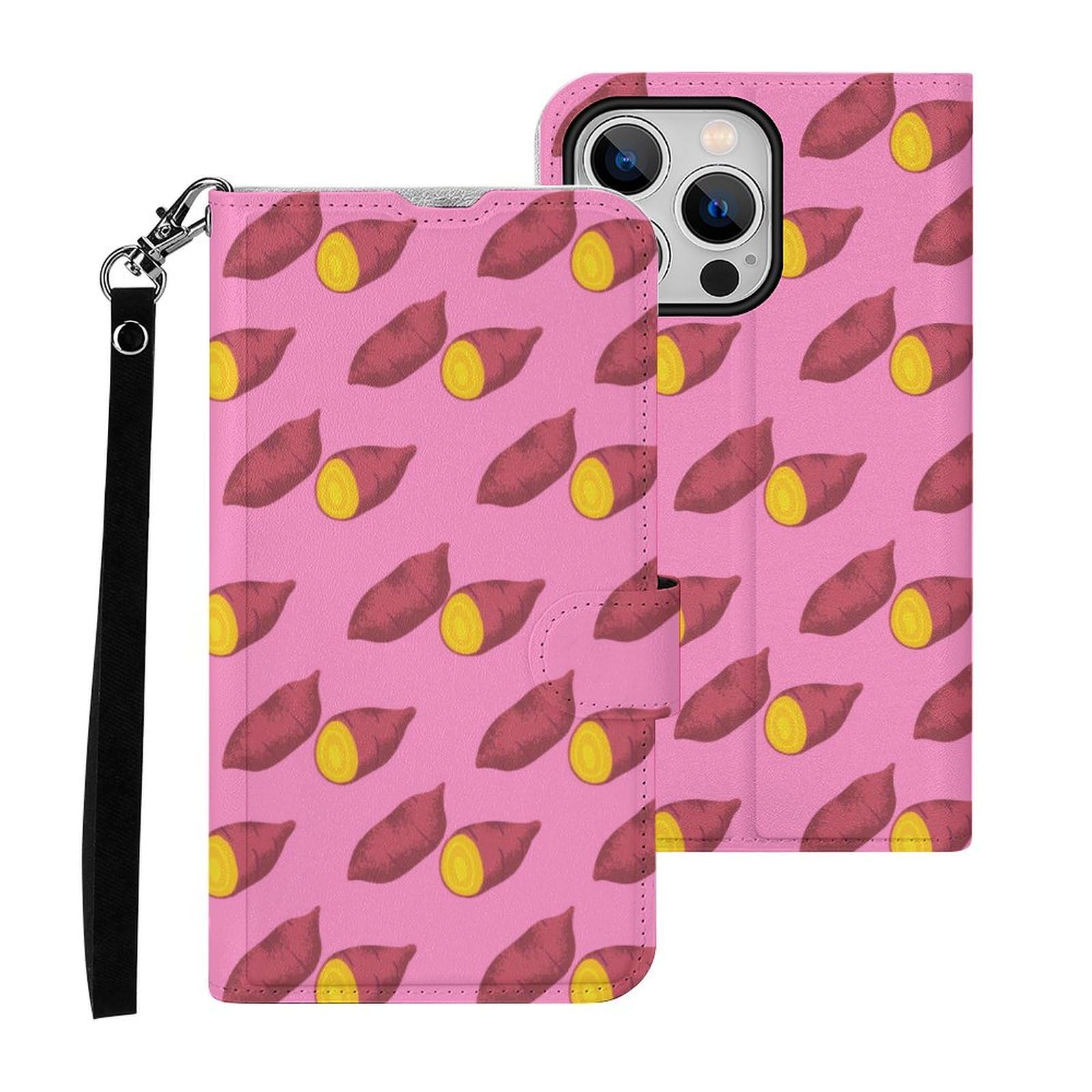 さつまいも 手帳型iPhone17ケース 強化ガラス付き手帳型